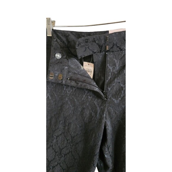 Ann Taylor Pants Womens 8P Black Floral Embossed Ankle Length Career NWT - Picture 5 of 7
